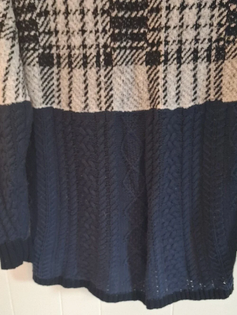Free People Multi-Pattern Multi Color Patchwork Lace-Up Sweater Dress